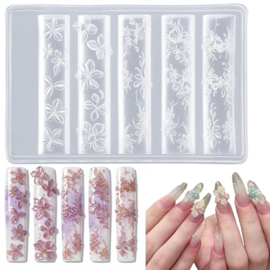 Nail Art Elegant - 3D bloemen nagelvorm, bloemen siliconen nagelvormen,