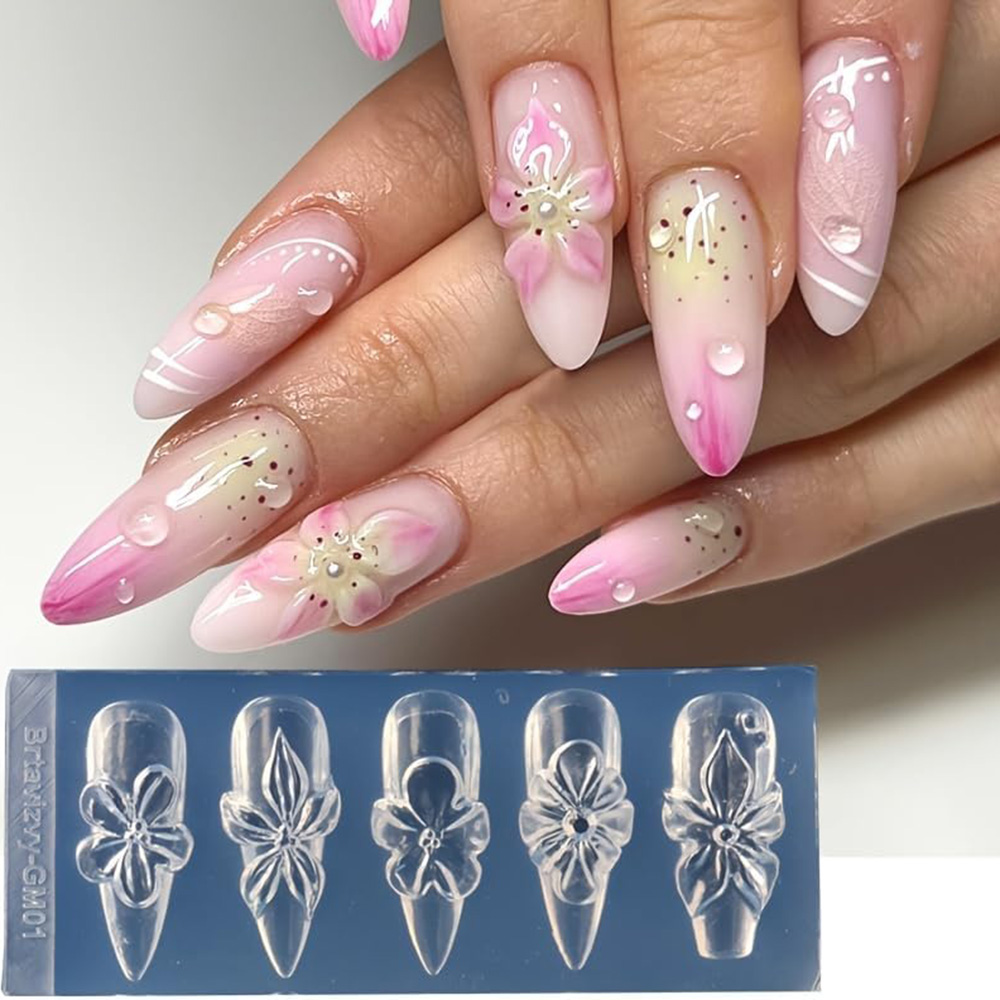 Nail Art Elegant - Bloemen 3D Nail Art siliconen mallen