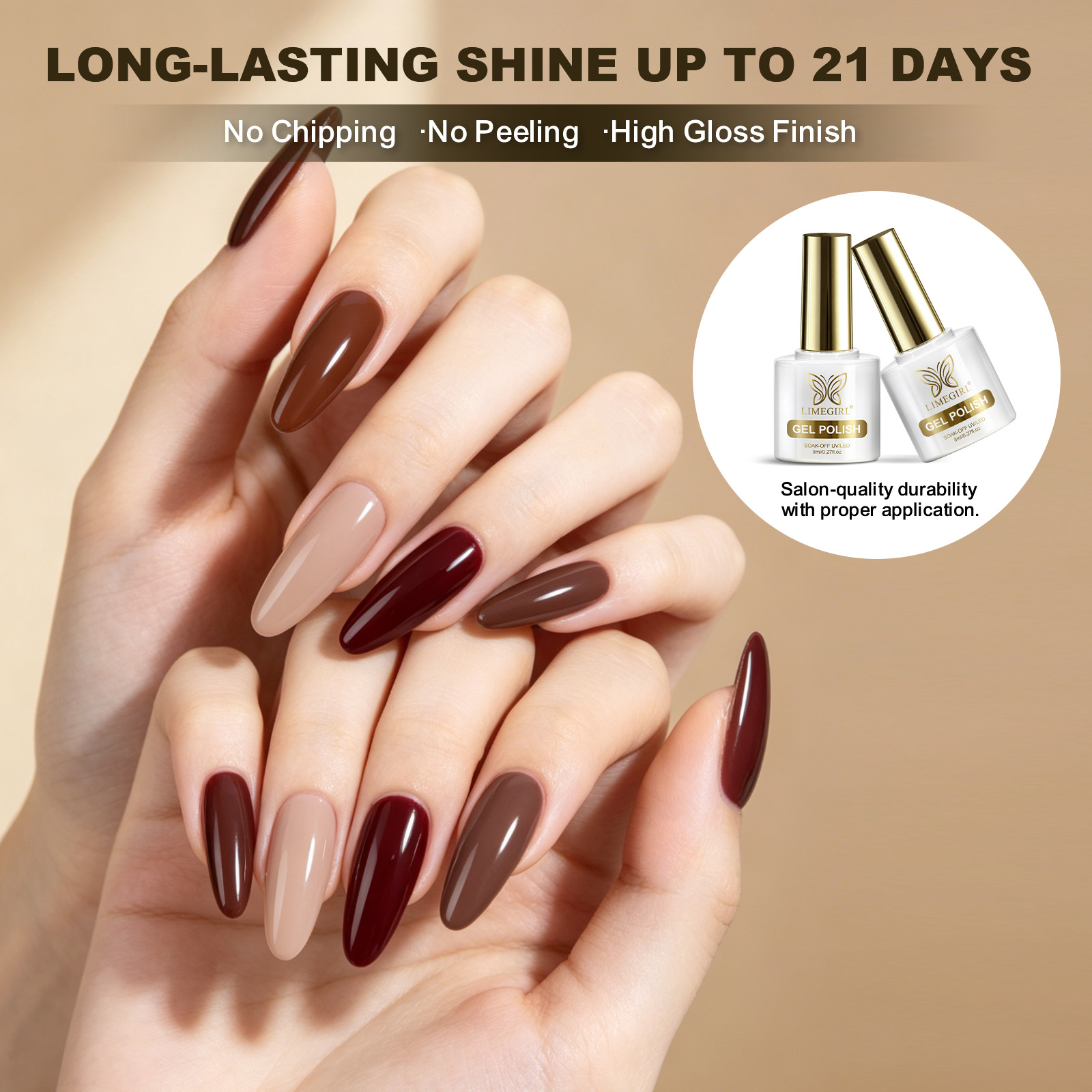 LIMEGIRL 6 Kleuren Gel Nagella - Nail Art Burgundy recensie en prijs