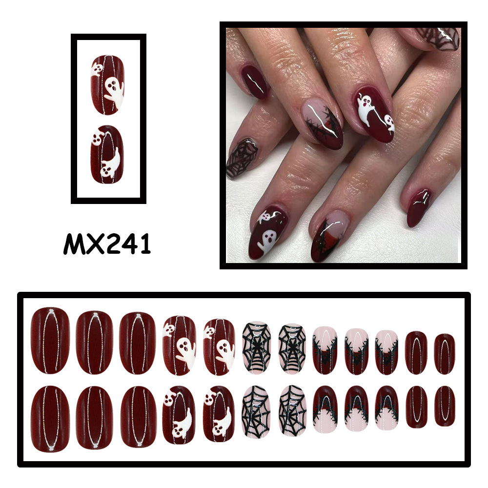 24 stuks Halloween opzetnagels - Nail Art Burgundy recensie en prijs