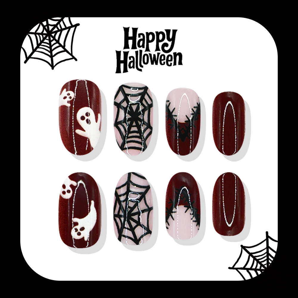 24 stuks Halloween opzetnagels - Nail Art Burgundy recensie en prijs