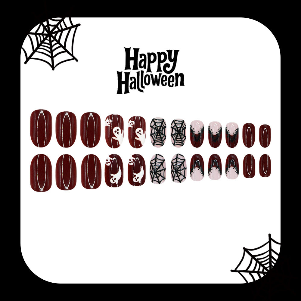 24 stuks Halloween opzetnagels - Nail Art Burgundy recensie en prijs
