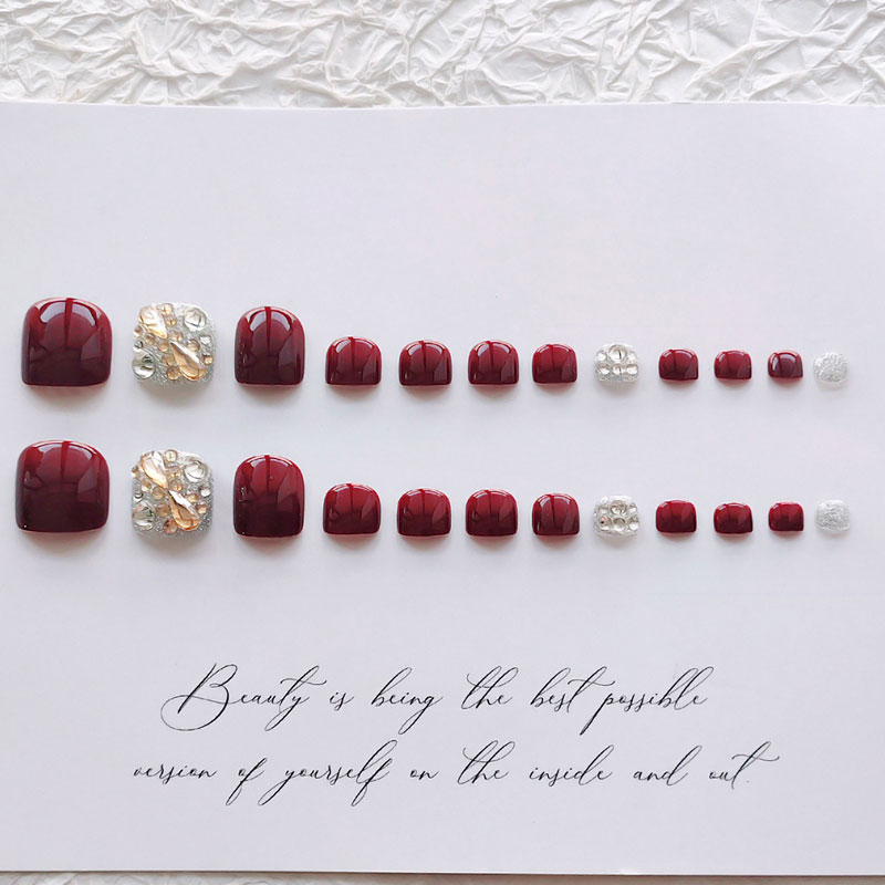 24 stuks nep teennagels voor m - Nail Art Burgundy recensie en prijs