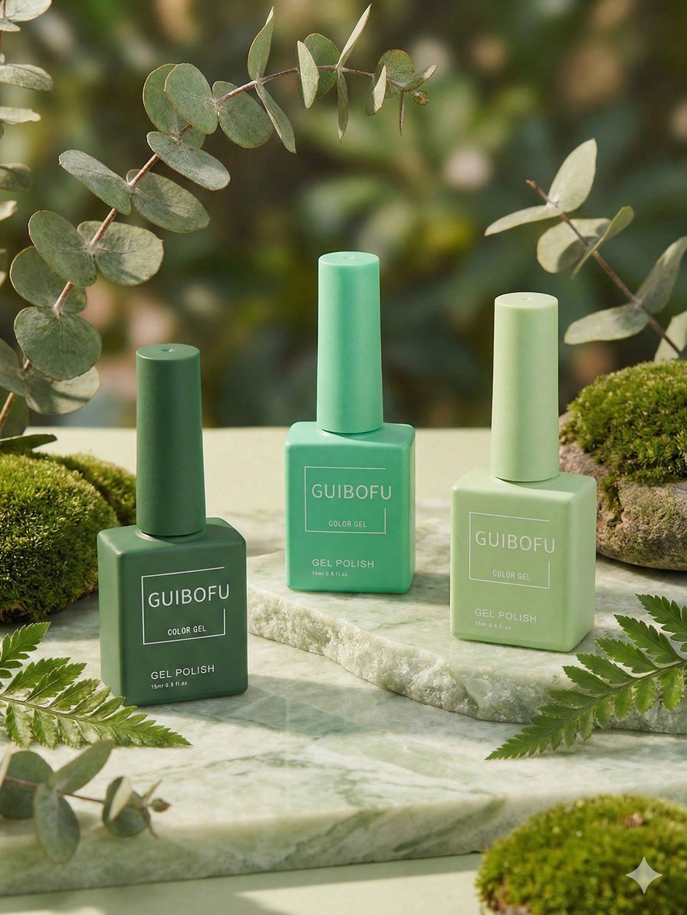 3 stks/set 15 ml bosgroene gel - Nail Art Emerald Green recensie en prijs