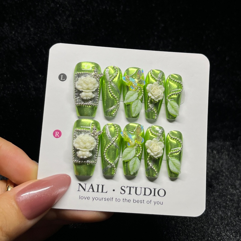 10 STKS Rose Goud Druk op Nage - Nail Art Burgundy recensie en prijs